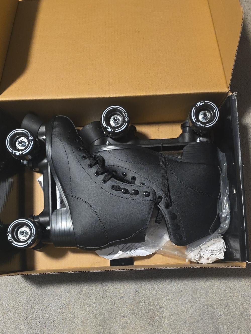Black Roller Skates with Classic High-Top Design - Unbranded